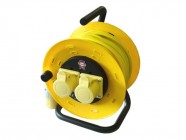 Faithfull Power Plus Cable Reel Open Frame 50 Metre 16amp (110 Volt)