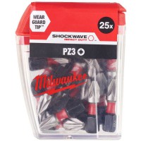 Milwaukee 4932472043 Shockwave Impact Duty PZ3 x 25mm Screwdriver Bits - Pack Of 25
