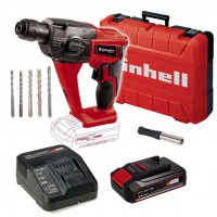 Einhell EIN4514218 TE-HD 18 Li 18V SDS+ Hammer Drill, 1x 2.5Ah Battery, Charger, Case & Accessories