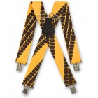 BriMarc Yellow Tyre Tread Braces (Black Leather) - 212518