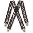 BriMarc Tribal Grey/Silver Braces (Black Leather) - 212520