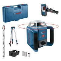 Bosch 06159940JY Professional GRL 400 H Rotation Laser Measuring Tool Kit Inc LR1 Receiver, BT 152 Tripod & GR 2400 Rod