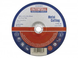Faithfull Cut Off Disc for Metal Depressed Centre 230 x 3.2 x 22mm