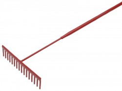 Faithfull 16 Flat Teeth Asphalt Rake - Tubular Shaft