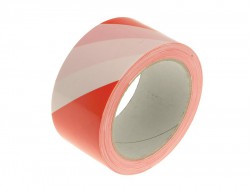 Faithfull Hazard Warning Safety Tape 33m Red White