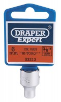 Draper Expert 6MM 3/8\"Square Drive HI-Torq BI-Hexagon Socket