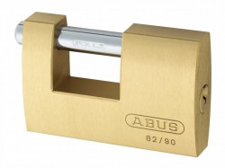 ABUS 82/90 90mm Monoblock Brass Shutter Padlock Carded