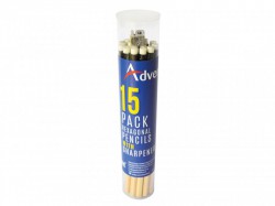 Advent Hexagonal HB Pencils & Sharpener (Tub 15)