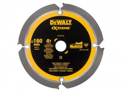 Dewalt Extreme PCD Fibre Cement Saw Blade 160 x 20mm x 4T