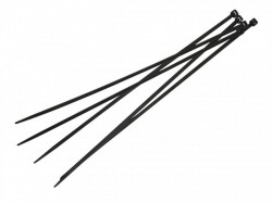 Faithfull Cable Ties Black 300mm x 4.8mm Pack of 100