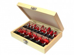 Faithfull Router Bit Set of 15 TCT 1/2in Shank