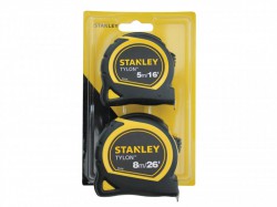 Stanley Tylon Pocket Tapes 5m/16ft + 8m/26ft (Twin Pack)