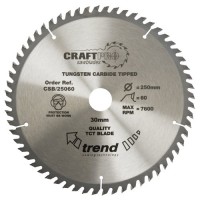 TREND CSB/25060 CRAFT SAW BLADE 250MM X 60T X 30MM 