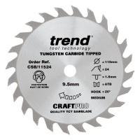 TREND CSB/11524 WOOD SAWBLADE 115X9.5X24TX1.5