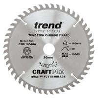 Trend CSB/16048A Craft Saw Blade 160MM X 48T X 2.2 X20mm