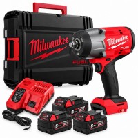 Milwaukee M18 FHIW2F12-503X 18v Fuel 1/2\" High Torque Impact Wrench with Friction Ring & 3 x 5.0Ah Batteries