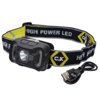 C.K T9613USB Rechargeable LED Head Torch
