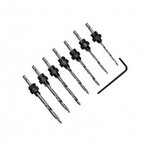 7pc Hex Shank Countersink Drill Bit Set