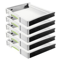 Festool 500767 SYS-AZ-Set Pull Out Systainer Drawers  5 pack