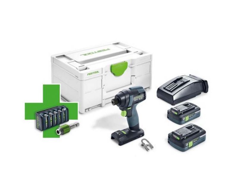 Festool 577201 Cordless Impact Driver With 2 X 4ah Batteries & Bit Set