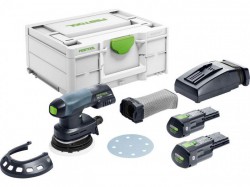 Festool 577693 ETSC1253 0I-Plus 18v 125mm Eccentric Sander Kit With 2 x 3Ah Batteries