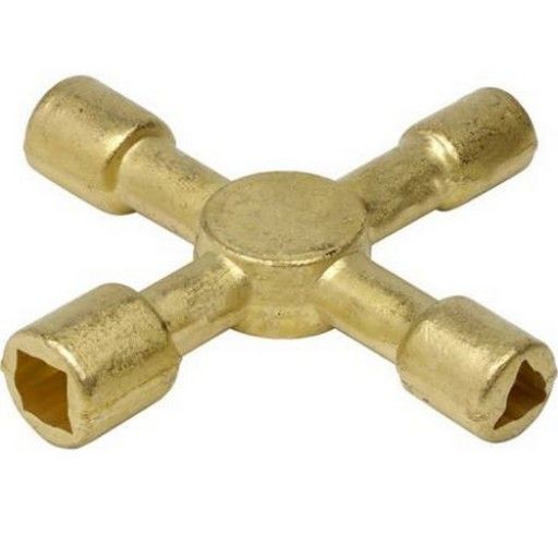 Rothenberger 80002 Brass Multi Purpose 4 Way Key from Romford Tools