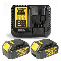 Dewalt DCB182 18v XR 4.0A.h Li-Ion Battery x 2 With Battery Charger