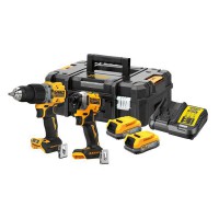 Dewalt DCK2050E2T-GB 18v XR Brushless Compact Combi Drill & Impact Driver Twin Pack With 2 x 18v Powerstack Batteries