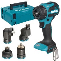 Makita DDF491ZJ01 18v LXT Brushless Multi Head Drill Driver Body with Interchangeable Heads & Case