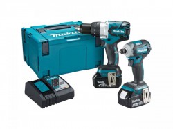 Makita DLX2214TJ 18v LXT Brushless Combi Drill Impact Driver Kit With 2 x 5.0Ah Li-Ion Batteries