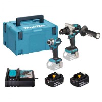Makita DLX2549TJ 18v LXT Brushless Twin Kit Combi Drill & Impact Driver with 2 x 5.0Ah Batteries