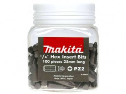 Makita P-49971 1/4in PZ2 Screwdriver Bits Tub 100pc