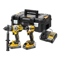 Dewalt DCK2052H2T-GB 18v Powerstack Hammer Drill/Impact Driver Twin Kit With 2 x 5.0Ah Batteries