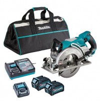 Makita RS001GD202 40v Max XGT Rear Handle Circular Saw 185mm With 2 x 2.5Ah Batteries