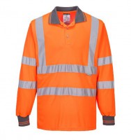 Portwest S277 Hi-Vis Long Sleeved Polo - Orange